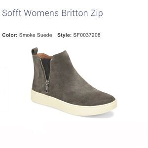 Sofft Women's Britton Zip Smoke Suede Sneakers